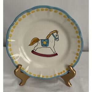 Vintage Vietri Solimene Rocking Horse Children’s Plate 8” Diameter Made In Italy